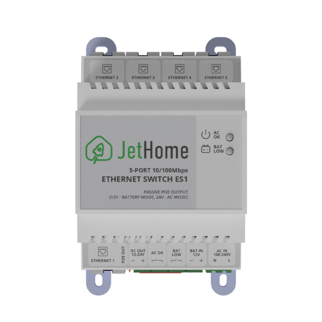 Ethernet коммутатор на DIN-рейку с passive POE out. 10/100 Мбит/с, 5 ...