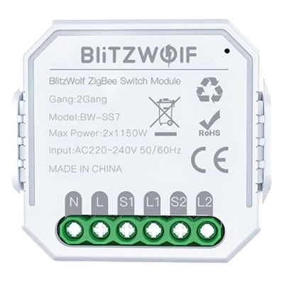 BlitzWolf BW-SS7 relay with neutral 2 channel